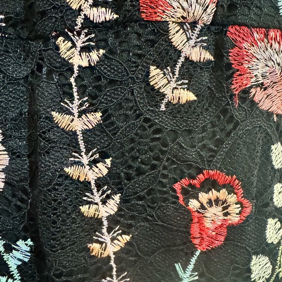 Floral Embroidered Black Dress - Picture 4 of 4